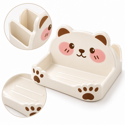 Bear-Shaped Kitchen Lid and Utensil Organizer